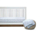 Delta Children 100% Organic Jersey Cotton Baby Receiving Blankets for Girls and Boys – 30x40 Inches - GOTS Certified (Pack of 2), Blue Botanicals