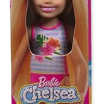 Barbie Chelsea Small Doll Featuring Swimsuit with Stripes & Floral Print, Blonde Hair & Blue Eyes