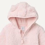 Amazon Essentials Unisex Babies' Hooded Sherpa Jacket, Pale Pink, 12 Months