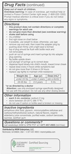 Mommy's Bliss Infants' Pain and Fever Reducer, Baby Acetaminophen, Dye Free, Delicious Mixed Berry Flavor, Ages 2+, 2 Fluid Ounces