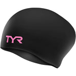 TYR Adult Long Hair Silicone Wrinkle Free Swim Cap for Braids, Dreadlocks, Streamlined Swim, Hair Protection