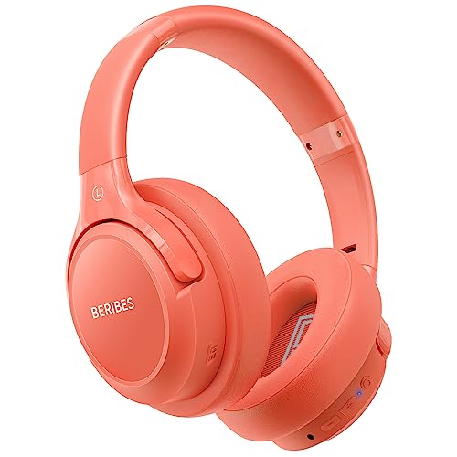 BERIBES Bluetooth Headphones Over Ear, 65H Playtime and 6 EQ Music Modes Wireless Headphones with Microphone, HiFi Stereo Foldable Lightweight Headset, Deep Bass for Home Office Cellphone PC Ect.