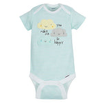 Gerber Unisex Baby 5-Pack Short Sleeve Variety Onesies Bodysuits Clouds 0-3 Months