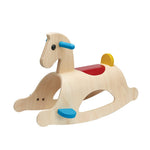PlanToys® Classic Wooden Palomino Rocking Horse for Toddlers | Eco-Friendly Montessori Ride-On Toy for Balance, Strength & Coordination | Sustainable Rubberwood Construction
