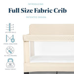 Baby Delight Lunaire Full Size Crib & Playard | Breathable Mesh Baby Crib | Tool-Free Assembly Baby Bed | 100% GOTS Certified Organic Cotton Fabric | Organic Oat