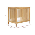Babyletto Gelato 4-in-1 Baby Mini Crib Convertible to Toddler Bed, Daybed, Twin Bed - GREENGUARD Gold Certified, 4 Adjustable Heights - Made of 100% Solid Wood - Conversion Kit Sold Separately - Honey