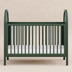 Babyletto Bondi Cane 3-in-1 Convertible Baby Crib - GREENGUARD Gold Certified Convertible Crib to Toddler Bed & Daybed - Wooden Baby Bed - 4 Adjustable Heights - Made of 100% Solid Wood - Forest Green