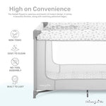 Dream On Me Zodiak Portable Playard in Cool Gray, Lightweight, Packable and Easy Setup Baby Playard, Breathable Mesh Sides and Soft Fabric - Comes with a Removable Padded Mat