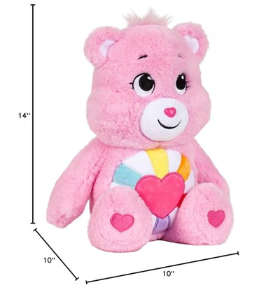 Care Bears 14" Hopeful Heart Bear Plushie - Medium Size - Pink Plush for Ages 4+ – Perfect Stuffed Animal Holiday, Birthday Gift, Super Soft and Cuddly – Gift for Girls and Boys, Collectors