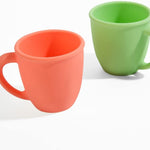 2 Pack Silicone Training Cups for Baby and Kids, Toddler Learning Cups with Handles, BPA Free, Microwave and Dishwasher (White & Grey Blue)