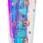 Silver Buffalo Sanrio Hello Kitty and Friends Kuromi Iridescent Plastic Cold Cup with Lid and Straw Topper, 24 Ounces