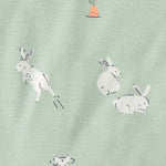 Carter's Neutral PurelySoft Long-Sleeve 2-Piece Pajamas, Green Bunny, 4T