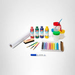Melissa & Doug Easel Accessory Set - Paint, Cups, Brushes, Chalk, Paper, Dry-Erase Marker - FSC Certified