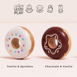 Le Toy Van - Educational Wooden Honeybake Pretend Play Doughnuts Set Toy Cakes | Gorgeous Pretend Play Food | Birthday Cake Or Afternoon Tea Role Play Toy | Great As A Gift