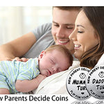 New Dad Mom Gifts Funny Decision Making Coin, New Baby Gift for Parent Mummy Daddy Pregnancy Women First Time to be Moms Dads Mother's Day Father's Day Gifts Double Sided
