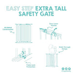 Regalo Safety 36" Extra Tall Baby Gate for Doorways & Bottom of Stairs, Pressure Mounted Walk Through Gate for Babies, Toddlers & Pets, Tested & Safe for 30 Years, American Designed, American Owned