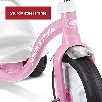 Radio Flyer Big Pink Classic Tricycle, Toddler Trike, Tricycle for Toddlers Age 2-5, Toddler Bike