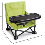 Summer by Bright Starts Pop 'N Sit Portable Booster Chair, Floor Seat, Indoor/Outdoor Use, Compact Fold, Green, 6 Mos - 3 Yrs