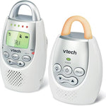 VTech Communications DM221 Audio Baby Monitor with up to 1,000 ft of Range, Vibrating Sound-Alert, Talk Back Intercom & Night Light Loop, White/Silver