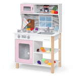 Delta Children Tiny Chef Play Kitchen - Toy Kitchen Playset with Realistic Knobs That Turn/Click, Oven, Sink, Microwave and 15 Pieces of Play Food, Pink