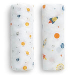Delta Children Fitted Crib Sheets for Girls and Boys - Crib Sheet for Standard Crib and Toddler Mattresses - 28x52 Inch (Pack of 2), Space Exploration