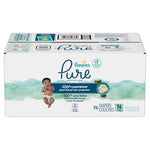 Pampers Pure Protection Diapers, Size 0, 76 Count for Up to 100% Leakproof, Plant-Based Skin Protection