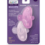 Philips Avent Soothie Heart Pacifier, 3-18 Months, Pink/Light Pink, 2 Pack, SCF099/12