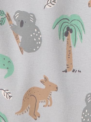 Little Planet by Carter's Neutral 3-pack Short Sleeve Bodysuits made with Organic Cotton, Aussie Friends, 12M
