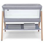 Simmons Kids Koi by The Bed Bassinet with Breathable Mesh and Natural Beechwood Legs, Dove Grey