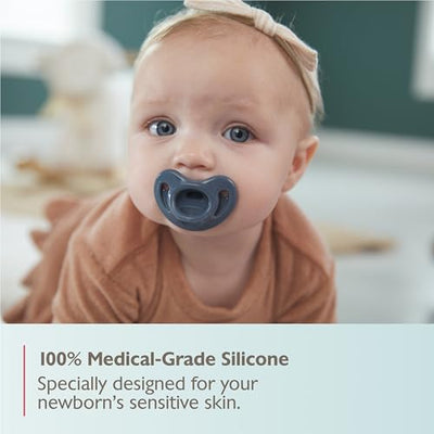 NUK 100% Silicone Comfy Orthodontic Pacifiers, 0-6 Months, Neutral Fashion, Timeless Collection, 5 Count