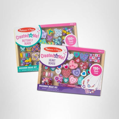 Melissa & Doug Sweet Hearts and Butterfly Friends Bead Set of 2-250+ Wooden Beads