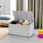 Melissa & Doug Toy Chest, Wooden Toy Storage Box with Safety-Hinged Lid, Kids Toys Storage Organizer for Playroom, Bedroom, & Montessori Classroom Furniture for Boys & Girls Ages 3+, Gray