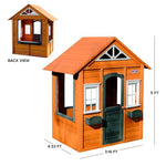Sportspower My 1st Wooden Playhouse: Working Door, Open Concept Design and Flower Pot Holders Constructed from Premium Wood (Pre-Cut and Stained)