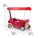 Step2 All Around Canopy Wagon, Kids Ride On Toy, Stroller Substitute, Includes Seat Belts, Made of Durable Plastic, Max Weight 75 lbs., For Toddlers 1.5-5 Years Old