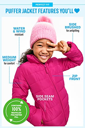 The Children's Place baby girls And Toddler Medium Weight Puffer Jacket, Wind-resistant, Water-resistant Jacket, Enchanted Pink, 18-24 Months US