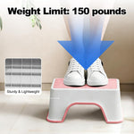 ZLMHYYM 5 Inch Height Step Stool, 11.8" Wx7.6 D Toddler Step Stool, One Step Stools for Kids, Small Child Foot Stool for Bed, Kitchen, Bathroom, Toilet, Potty Training - Pink, 1PC