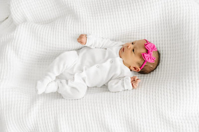 Baby Bling Bows Newborn to Little Girls Hair Bow - BABY FAB SKINNY Toddlers Hair Accessories, Made in the USA, One Size (2 Pack - Gumball & White)