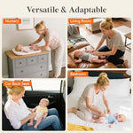 Lifewit Felt Diaper Caddy Organizer with Handle, Portable Baby Nappy Storage Basket Bag with Detachable Divider, for Nursery, Changing Table, Car, Regular, Beige, 13"×9.1"×7.1"