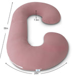 INSEN Cooling Pregnancy Pillow, Maternity Pillow with Soft Cotton Cover, C Shaped for Pregnant Sleeping (Cooling Cotton-Pink)