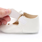 LAFEGEN Baby Girls Mary Jane Flats with Bownot Non Slip Soft Sole PU Leather Newborn Infant Toddler First Walker Cirb Dress Shoes, 0-6 Months Infant, 15 White