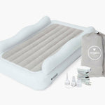Regalo Inflatable Toddler Travel Bed with 2-Sided Safety Rail Bumpers, Portable Air Mattress with Pump & Carry Bag, Safe & Durable Bed for Camping, Travel, Sleepovers (Ages 2-5)