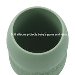 PandaEar 2 Pack100% Tiny Silicone Drinking Training Cup for Baby and Toddler (Blue/Green)