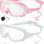 Rantizon Swim Goggles 2 Pack, Wide View Anti Fog&UV Swimming Goggles for Audlt, No Leaking Summer Gifts for Men Women Kid