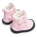 BMCiTYBM Baby Snow Boots Boys Girls Winter Infant Shoes Anti-Slip 6 9 12 18 24 Months Faux Fur Pink Size 12-18 Months Toddler