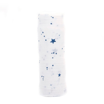 Little Unicorn Premium Cotton Swaddle Baby Blanket | Breathable Fabric | for swaddling, Play, Nursing & More (Shooting Stars)