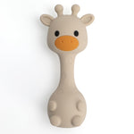Silicone Little Giraffe Shaker Rattle Toy for Babies | Food Grade Silicone Teether | Easy to Grip | BPA Free (Sand)