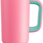 40 oz Tumbler with Handle and Straw: Stainless Steel Insulated Tumbler Keeps Cold for 24 Hours, Leakproof Travel Cup Fits in Cup Holder and BPA-Free, Cotton Candy