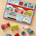 Melissa & Doug Vehicles Wooden Chunky Puzzle (9 pcs), Educational Screen Free Activity for Toddler, Preschoolers And Kids Ages 2+- FSC Certified