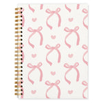 QUICQOD Journal for Teens Girls, Cute Pink Preppy Coquette Notebook Journal Diary School Supplies, Cute Notebooks for Women, Hardcover Pink Spiral Notebook 5.5x8.3 Inch