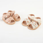 hitoddler Baby Girls Sandals Infant Classic Embroided Wedding Dress Summer Shoes Closed Toe Beach Sandals Newborn Crib Shoes First Walkers Prewalkers